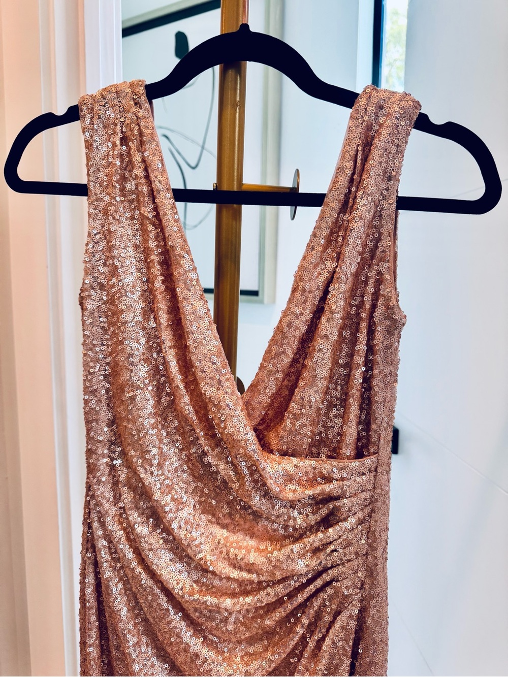 Ralph Lauren Rose Gold Sequin Slip Maxi Dress - Picture 5 of 12
